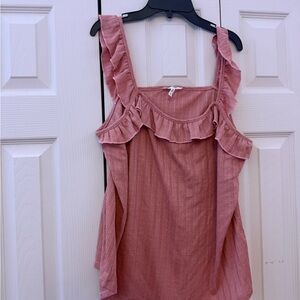 Maurices Pink Ruffled Tank Top